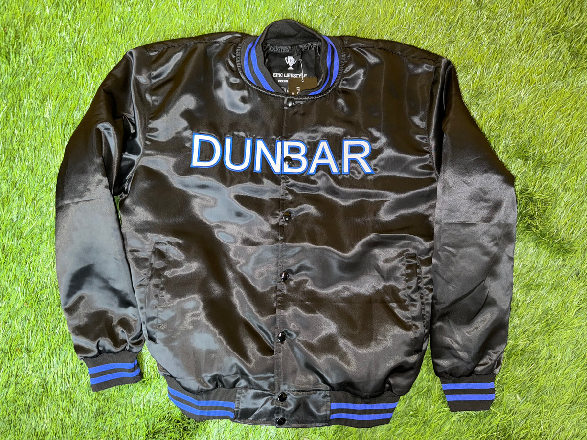 Dunbar Wolverines Satin Bomber Jacket - BLACK