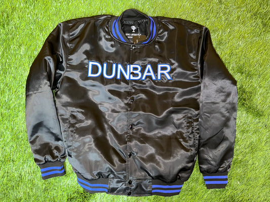 Dunbar Wolverines Satin Bomber Jacket - BLACK