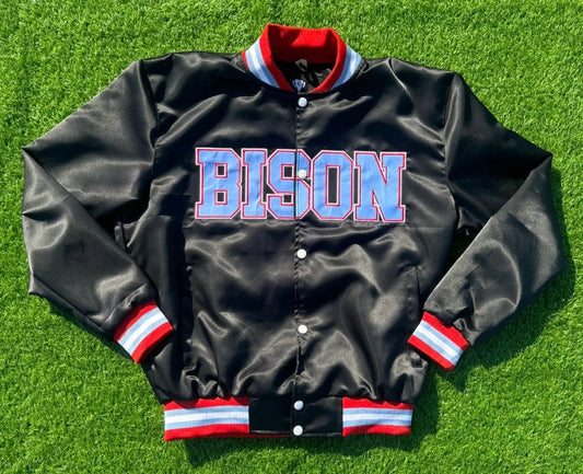 Belmot Bison Satin Bomber Jacket